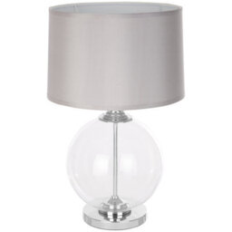 Orsina Edna Small Silver Silk Shade Table Lamp - thumbnail 3