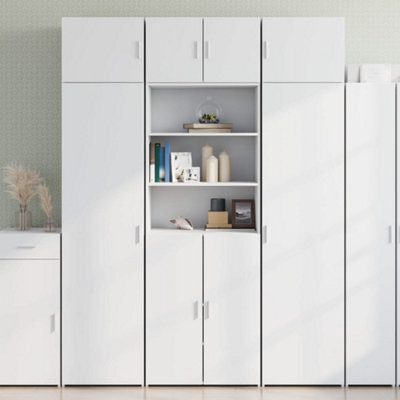 Berkfield Storage Cabinet White 70X42.5X225 Cm Engineered Wood - image 1