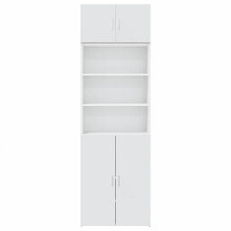 Berkfield Storage Cabinet White 70X42.5X225 Cm Engineered Wood - thumbnail 4