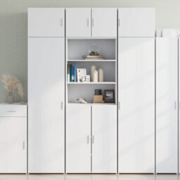 Berkfield Storage Cabinet White 70X42.5X225 Cm Engineered Wood