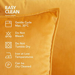 Deconovo Set Of 2 Square Crushed Velvet Cushion Covers With Invisible Zipper 55Cm X 55Cm Gold - thumbnail 6