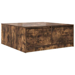 Berkfield Coffee Table With Drawers Smoked Oak 100X100X40 Cm - thumbnail 8