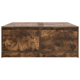 Berkfield Coffee Table With Drawers Smoked Oak 100X100X40 Cm - thumbnail 6