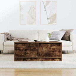 Berkfield Coffee Table With Drawers Smoked Oak 100X100X40 Cm - thumbnail 3