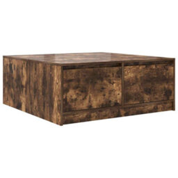 Berkfield Coffee Table With Drawers Smoked Oak 100X100X40 Cm - thumbnail 2