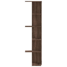 Berkfield Wall Corner Shelf Brown Oak 36.5X36.5X140 Cm Engineered Wood - thumbnail 4