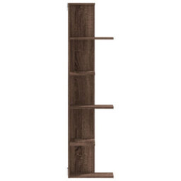 Berkfield Wall Corner Shelf Brown Oak 36.5X36.5X140 Cm Engineered Wood - thumbnail 5