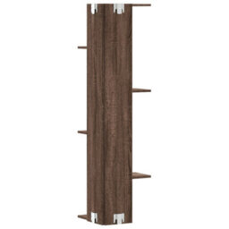 Berkfield Wall Corner Shelf Brown Oak 36.5X36.5X140 Cm Engineered Wood - thumbnail 6