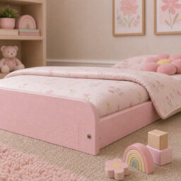 Strictly Beds and Bunks Leon Pink Montessori Solid Pine Low Floor Bed, 4Ft Small Double - thumbnail 3