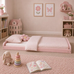 Strictly Beds and Bunks Leon Pink Montessori Solid Pine Low Floor Bed, 4Ft Small Double - thumbnail 4