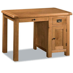 Zelah Oak 110Cm Computer Desk With Drawer - By Roseland Furniture