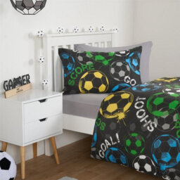 OHS Football Duvet Cover Quilt Bedding Set Pillowcase Reversible, Black - Double - thumbnail 3