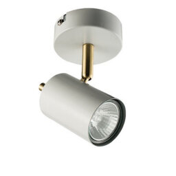 Luminosa Lighting Luminosa Gull 1 Light Spotlight Matt White Paint, Satin Brushed Gold, Gu10 - thumbnail 2