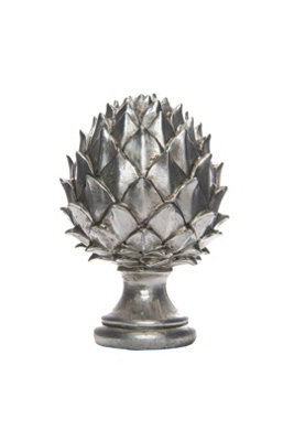 Silver Pinecone Finial, Elegant Woodland Decor Accent - image 1