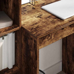 Berkfield Modern Writing Desk Smoked Oak Engineered Wood 70 X 50 X 76 Cm - thumbnail 4