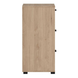 Wyld Haus Stuttgart Natural Oak 3-Drawer Chest With Black Metal Handles - thumbnail 5