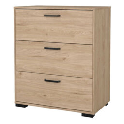 Wyld Haus Stuttgart Natural Oak 3-Drawer Chest With Black Metal Handles - thumbnail 4