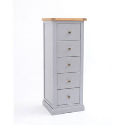 Cabinet Bits Rocca 5 Drawer Narrow Chest Of Drawers Brass Knob - thumbnail 2