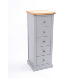 Cabinet Bits Rocca 5 Drawer Narrow Chest Of Drawers Brass Knob - thumbnail 3