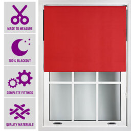 Furnished Made To Measure Blackout Roller Blinds - Red Roller Blind For Windows And Doors (W)60Cm (L)165Cm - thumbnail 1
