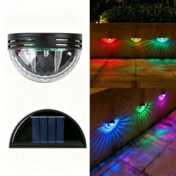 4Pcs Solar Fence Lights,deck Lights Solar Powered Outdoor Waterproof Fence Lighting For Fence Deck Step Stair Post (Colored Light) - thumbnail 1