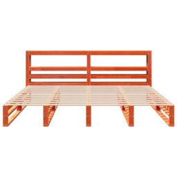 Berkfield Bed Frame Without Mattress Wax Brown 180X200 Cm Super King Solid Wood Pine - thumbnail 4