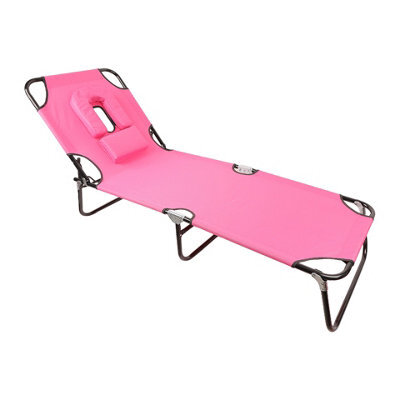 Groundlevel Garden Sun Lounger With Padded Headrest And Face Hole - image 1