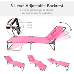 Groundlevel Garden Sun Lounger With Padded Headrest And Face Hole - thumbnail 2