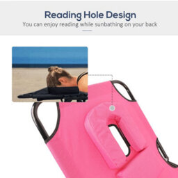 Groundlevel Garden Sun Lounger With Padded Headrest And Face Hole - thumbnail 4