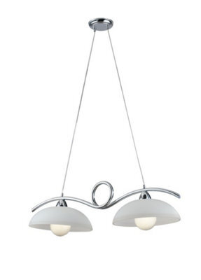 Luminosa Lighting Luminosa Halley 2 Light Straight Bar Pendant Ceiling Light Chrome 76X30X24Cm - image 1