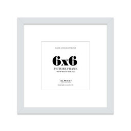 "6X6"" Light Grey Picture Frame - 6X6"" Square Frame With 4X4"" Mount For 6X6""/4X4"" Pictures Classic Style Gallery Wall, 1 Pack" - thumbnail 1