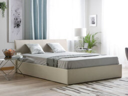 Beliani Ottoman Bed Fabric Orbey 160 X 200 Cm (Eu King Size) Light Beige - thumbnail 2