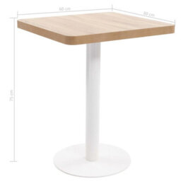 Berkfield Bistro Table Light Brown 60X60 Cm Mdf - thumbnail 6