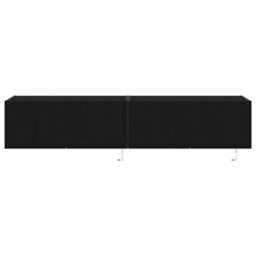 Berkfield Tv Wall Cabinets With Led Lights 2 Pcs Black Oak 80X35X31 Cm - thumbnail 7