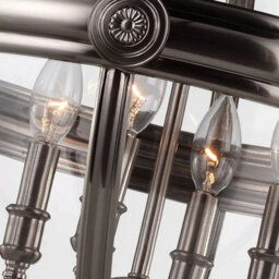 Feiss Adams 4 Light Pendant Chandelier In Antique Nickel - Victorian Inspired Glass Orb Ceiling Light, E14, Dimmable - thumbnail 8