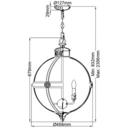 Feiss Adams 4 Light Pendant Chandelier In Antique Nickel - Victorian Inspired Glass Orb Ceiling Light, E14, Dimmable - thumbnail 2