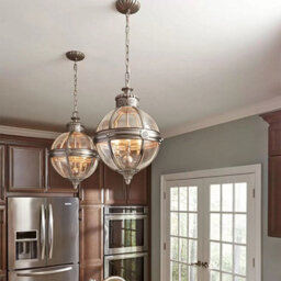 Feiss Adams 4 Light Pendant Chandelier In Antique Nickel - Victorian Inspired Glass Orb Ceiling Light, E14, Dimmable - thumbnail 3