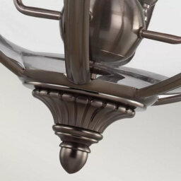 Feiss Adams 4 Light Pendant Chandelier In Antique Nickel - Victorian Inspired Glass Orb Ceiling Light, E14, Dimmable - thumbnail 7