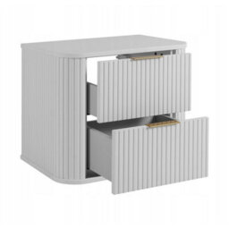 Heze Furniture Elegance Glamour Style 2 Bathroom Cabinets Set 60Cm Vanity Unit & Tall Cabinet In White - thumbnail 3