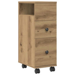 Walplus Narrow Bathroom Cabinet With Wheels Artisian Oak Engineered Wood - thumbnail 4