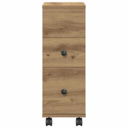 Walplus Narrow Bathroom Cabinet With Wheels Artisian Oak Engineered Wood - thumbnail 5
