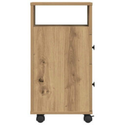 Walplus Narrow Bathroom Cabinet With Wheels Artisian Oak Engineered Wood - thumbnail 6