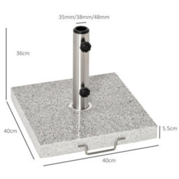 Outsunny 25Kg Umbrella Base Parasol Holder Outdoor Wheel Marbel Lawn Garden - thumbnail 3
