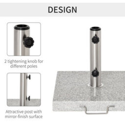 Outsunny 25Kg Umbrella Base Parasol Holder Outdoor Wheel Marbel Lawn Garden - thumbnail 7