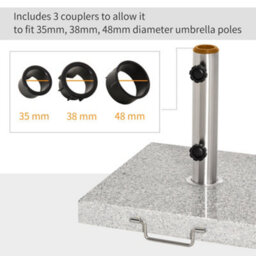 Outsunny 25Kg Umbrella Base Parasol Holder Outdoor Wheel Marbel Lawn Garden - thumbnail 6