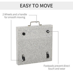 Outsunny 25Kg Umbrella Base Parasol Holder Outdoor Wheel Marbel Lawn Garden - thumbnail 5