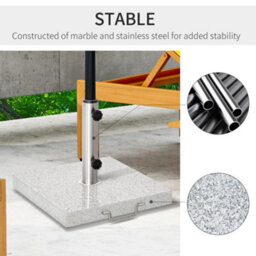 Outsunny 25Kg Umbrella Base Parasol Holder Outdoor Wheel Marbel Lawn Garden - thumbnail 4