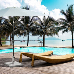 Outsunny 25Kg Umbrella Base Parasol Holder Outdoor Wheel Marbel Lawn Garden - thumbnail 8