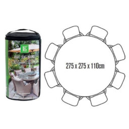 Lg Outdoor Deluxe 8 Seater Round Dining Set Table Garden Furniture Cover Black - thumbnail 2