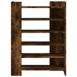 Berkfield Shoe Cabinet Smoked Oak 74.5X37.5X100 Cm Engineered Wood - thumbnail 4